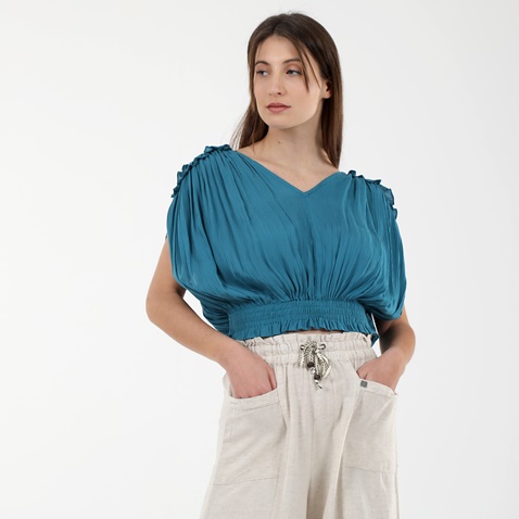ATTRATTIVO-Γυναικείο cropped top ATTRATTIVO 9914704 πετρόλ