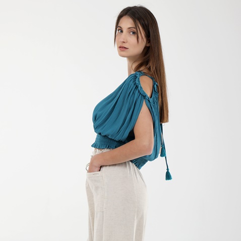 ATTRATTIVO-Γυναικείο cropped top ATTRATTIVO 9914704 πετρόλ
