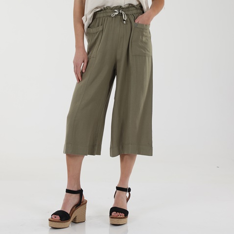 ATTRATTIVO-Γυναικεία cropped παντελόνα 'ALE 9914749 χακί