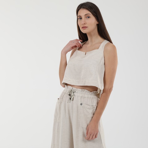 ATTRATTIVO-Γυναικείο cropped top ATTRATTIVO 9914750 εκρού