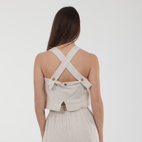 ATTRATTIVO-Γυναικείο cropped top ATTRATTIVO 9914750 εκρού