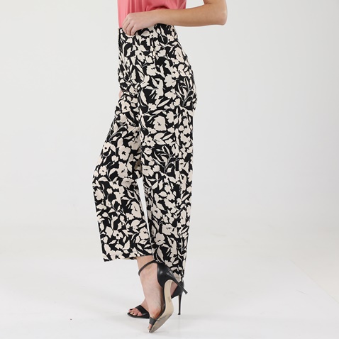 'ALE-Γυναικεία jupe culotte 'ALE 81002024 ασπρόμαυρη floral