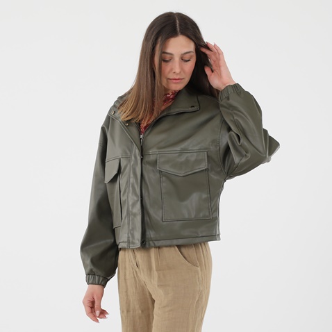 ATTRATTIVO-Γυναικείο jacket ATTRATTIVO 9913445 χακί