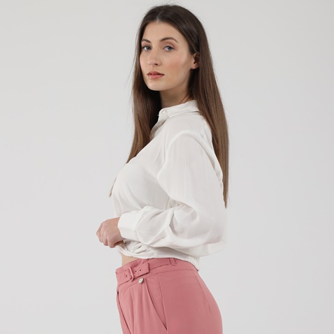 ATTRATTIVO-Γυναικείο cropped πουκάμισο ATTRATTIVO 91372200 λευκό