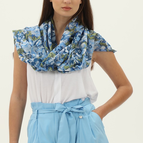 ATTRATTIVO-Γυναικείο φουλάρι ATTRATTIVO 9J20040 μπλε floral