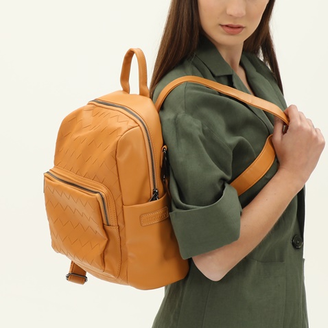 ATTRATTIVO-Γυναικεία τσάντα backpack ATTRATTIVO 9T19840 πορτοκαλί