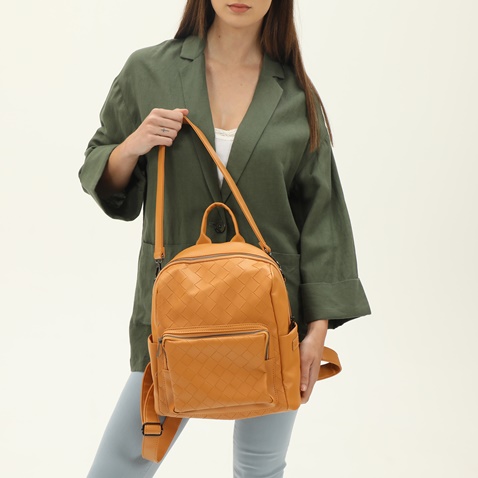 ATTRATTIVO-Γυναικεία τσάντα backpack ATTRATTIVO 9T19840 πορτοκαλί