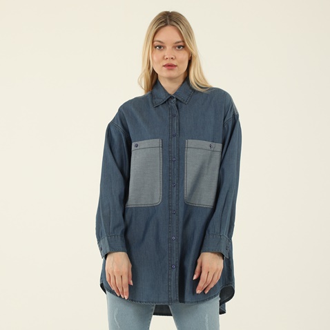 ATTRATTIVO-Γυναικείο jean πουκάμισο ATTRATTIVO 9913455 μπλε denim
