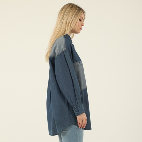 ATTRATTIVO-Γυναικείο jean πουκάμισο ATTRATTIVO 9913455 μπλε denim