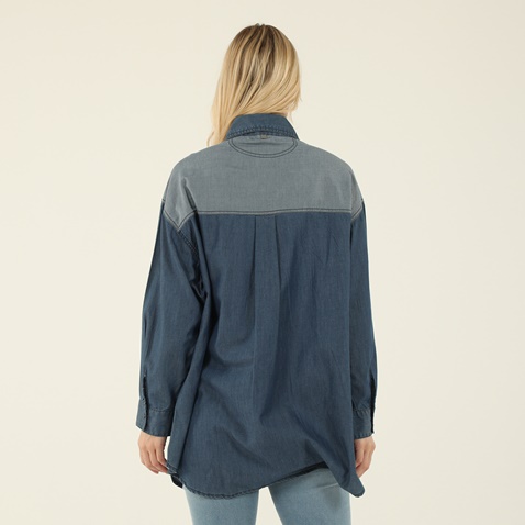 ATTRATTIVO-Γυναικείο jean πουκάμισο ATTRATTIVO 9913455 μπλε denim