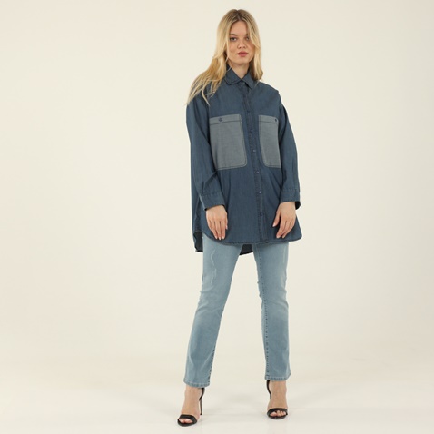 ATTRATTIVO-Γυναικείο jean πουκάμισο ATTRATTIVO 9913455 μπλε denim