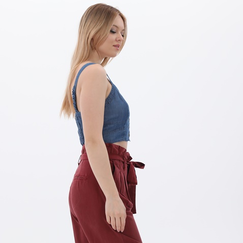 ATTRATTIVO-Γυναικείο croppet top ATTRATTIVO 9913593 μπλε denim