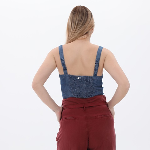 ATTRATTIVO-Γυναικείο croppet top ATTRATTIVO 9913593 μπλε denim