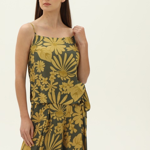 'ALE-Γυναικείο top 'ALE 81374470 πράσινο κίτρινο floral