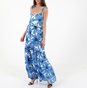 'ALE-Γυναικείο maxi φόρεμα 'ALE 81460865 μπλε λευκό floral