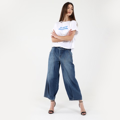 'ALE-Γυναικεί jean cropped παντελόνι 'ALE 8914315 μπλε