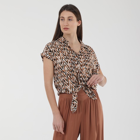 'ALE-Γυναικείο cropped πουκάμισο 'ALE 8914720 πολύχρωμο 