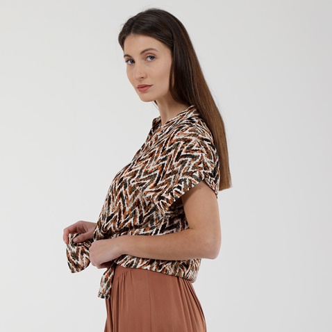 'ALE-Γυναικείο cropped πουκάμισο 'ALE 8914720 πολύχρωμο 