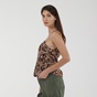 'ALE-Γυναικείο top 'ALE 8914723 καφέ floral