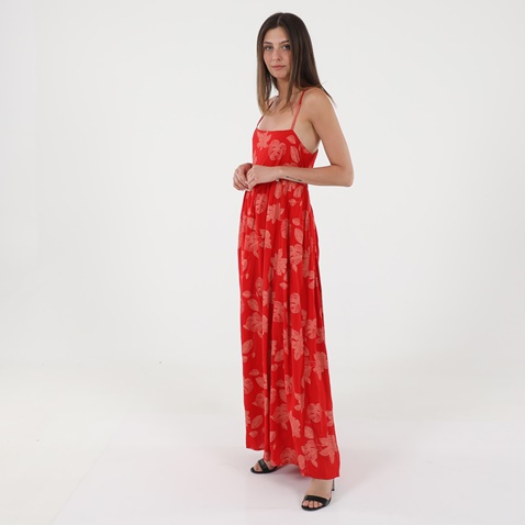 'ALE-Γυναικείο μακρύ φόρεμα 'ALE 8914786 κόκκινο floral