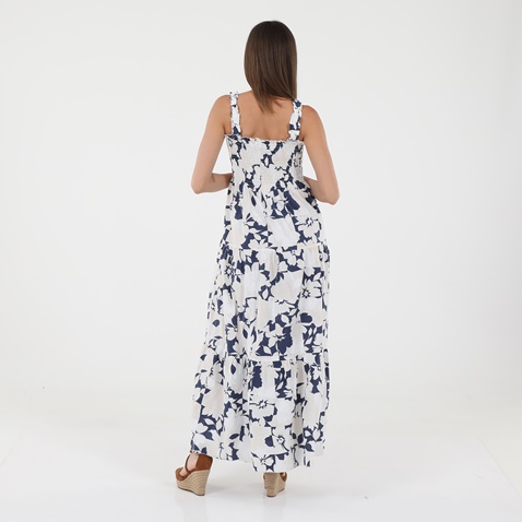 'ALE-Γυναικείο μακρύ φόρεμα 'ALE 8915735 λευκό μπλε floral