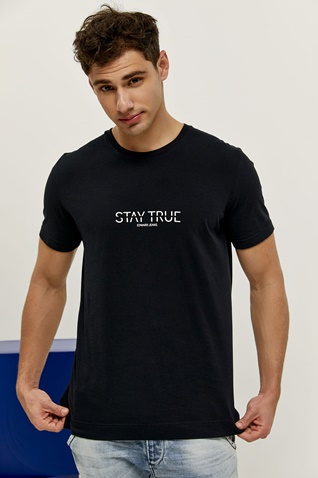 EDWARD JEANS-Ανδρικό t-shirt EDWARD JEANS MP-N-TOP-S22-010 ANDER μαύρο