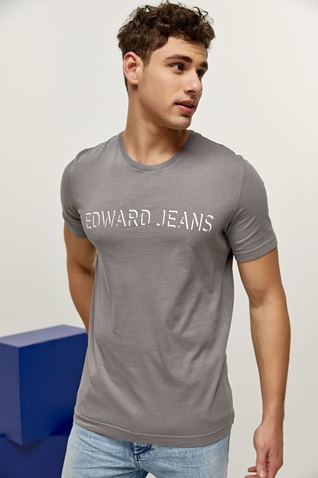EDWARD JEANS-Ανδρικό t-shirt EDWARD JEANS MP-N-TOP-S22-012 EGOR γκρι