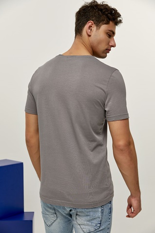 EDWARD JEANS-Ανδρικό t-shirt EDWARD JEANS MP-N-TOP-S22-012 EGOR γκρι