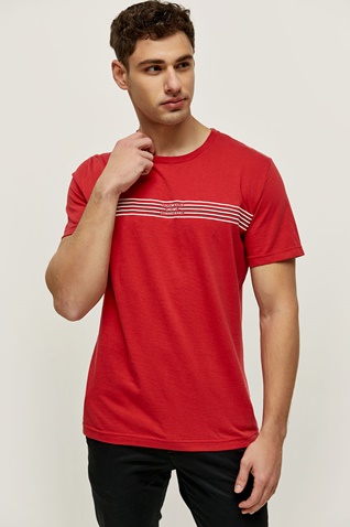 EDWARD JEANS-Ανδρικό t-shirt EDWARD JEANS MP-N-TOP-S22-017 JERIC κόκκινο