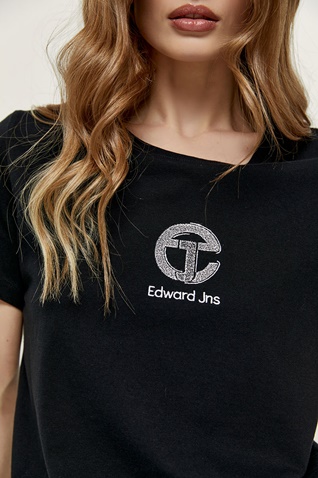 EDWARD JEANS-Γυναικείο t-shirt EDWARD JEANS WP-N-TOP-S22-012 LYSHA μαύρο