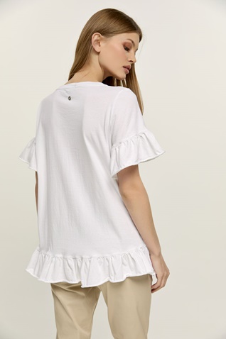 EDWARD JEANS-Γυναικεία μπλούζα EDWARD JEANS WP-N-TOP-S22-013 MARELIA λευκή