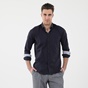 GREENWOOD-Ανδρικό πουκάμισο GREENWOOD 04231001 CHAMBRAY ναυτικό μπλε