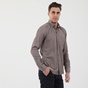 GREENWOOD-Ανδρικό πουκάμισο GREENWOOD 04231001 CHAMBRAY καφέ