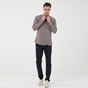 GREENWOOD-Ανδρικό πουκάμισο GREENWOOD 04231001 CHAMBRAY καφέ