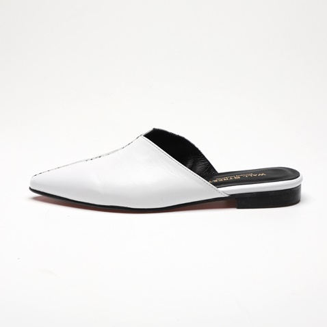 WALL STREET-Γυναικεία flat mules ADAMS WALL STREET 21562034399 λευκά snakeskin