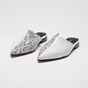 WALL STREET-Γυναικεία flat mules ADAMS WALL STREET 21562034399 λευκά snakeskin