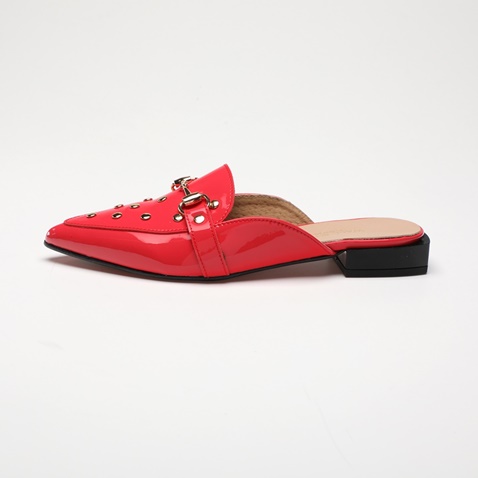 WALL STREET-Γυναικεία flat mules ADAMS WALL STREET  21562139024 κόκκινα