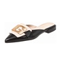 WALL STREET-Γυναικεία flat mules ADAMS WALL STREET 21562139829 μαύρα μπεζ