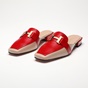 WALL STREET-Γυναικεία flat mules ADAMS WALL STREET 21562149699 κόκκινα μπεζ