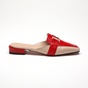 WALL STREET-Γυναικεία flat mules ADAMS WALL STREET 21562149699 κόκκινα μπεζ
