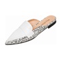 WALL STREET-Γυναικεία flat mules ADAMS WALL STREET 21562033999 λευκό snakeskin
