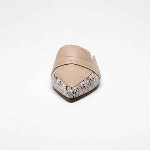 WALL STREET-Γυναικεία flat mules ADAMS WALL STREET 21562033999 μπεζ snakeskin