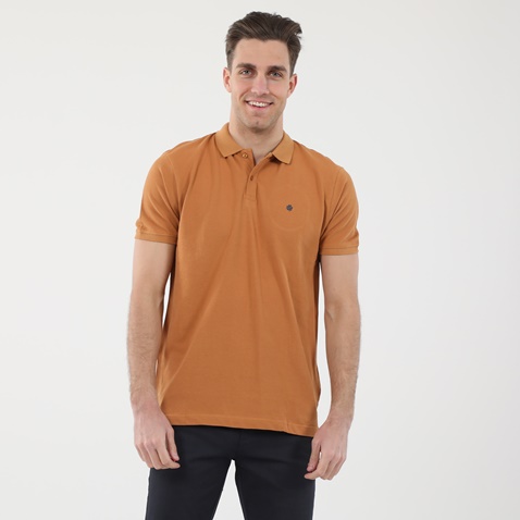 DORS-Ανδρική polo μπλούζα DORS 1132001.C02 καφέ