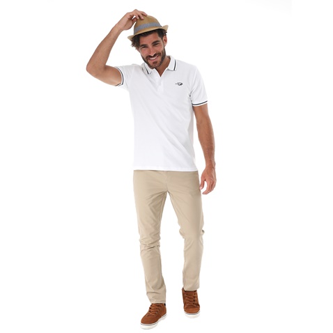 OCEAN SHARK-Ανδρική polo μπλούζα OCEAN SHARK 1010047201 POLO PIQUE λευκή
