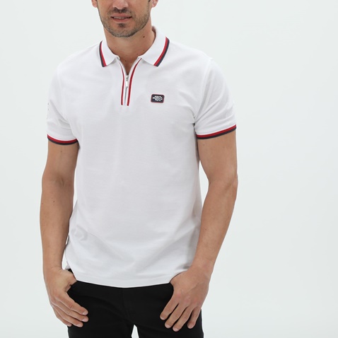 OCEAN SHARK-Ανδρική polo μπλούζα OCEAN SHARK 101003891 λευκή
