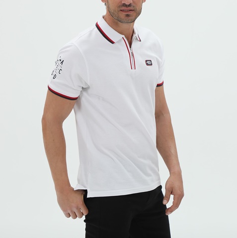 OCEAN SHARK-Ανδρική polo μπλούζα OCEAN SHARK 101003891 λευκή