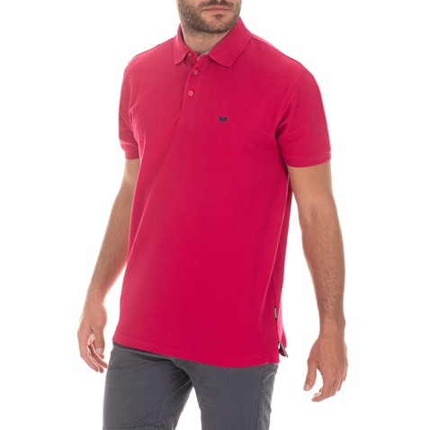 GREENWOOD-Ανδρική polo μπλούζα GREENWOOD 101002081 POLO PIQUE OXFORD φούξια