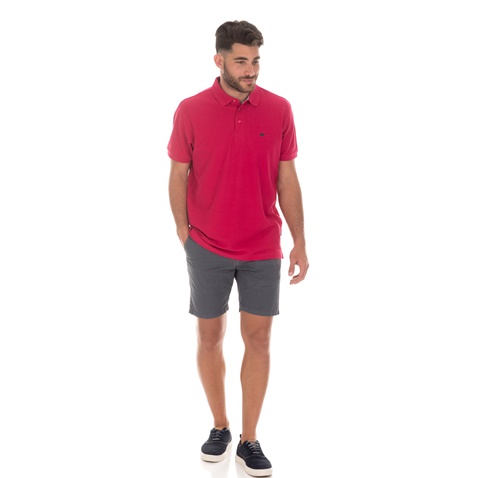 GREENWOOD-Ανδρική polo μπλούζα GREENWOOD 101002081 POLO PIQUE OXFORD φούξια