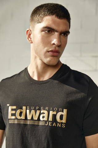 EDWARD JEANS-Ανδρικό t-shirt EDWARD JEANS MP-N-TOP-S21-013 FIXED μαύρο