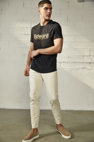 EDWARD JEANS-Ανδρικό t-shirt EDWARD JEANS MP-N-TOP-S21-013 FIXED μαύρο